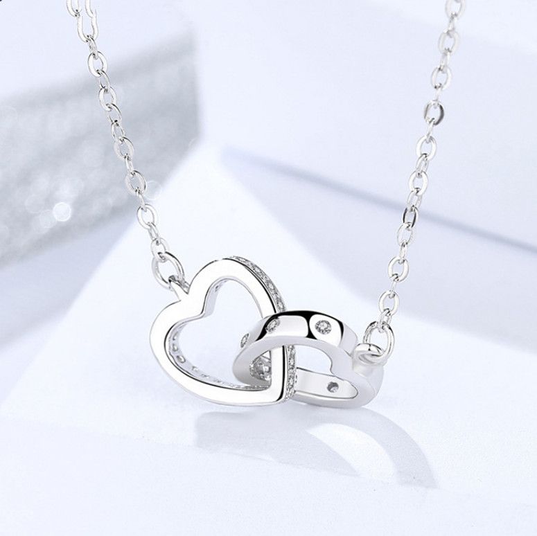 Gargantilla collares s925 joyería de plata corazón cadenas finas colgantes pequeños regalo del día