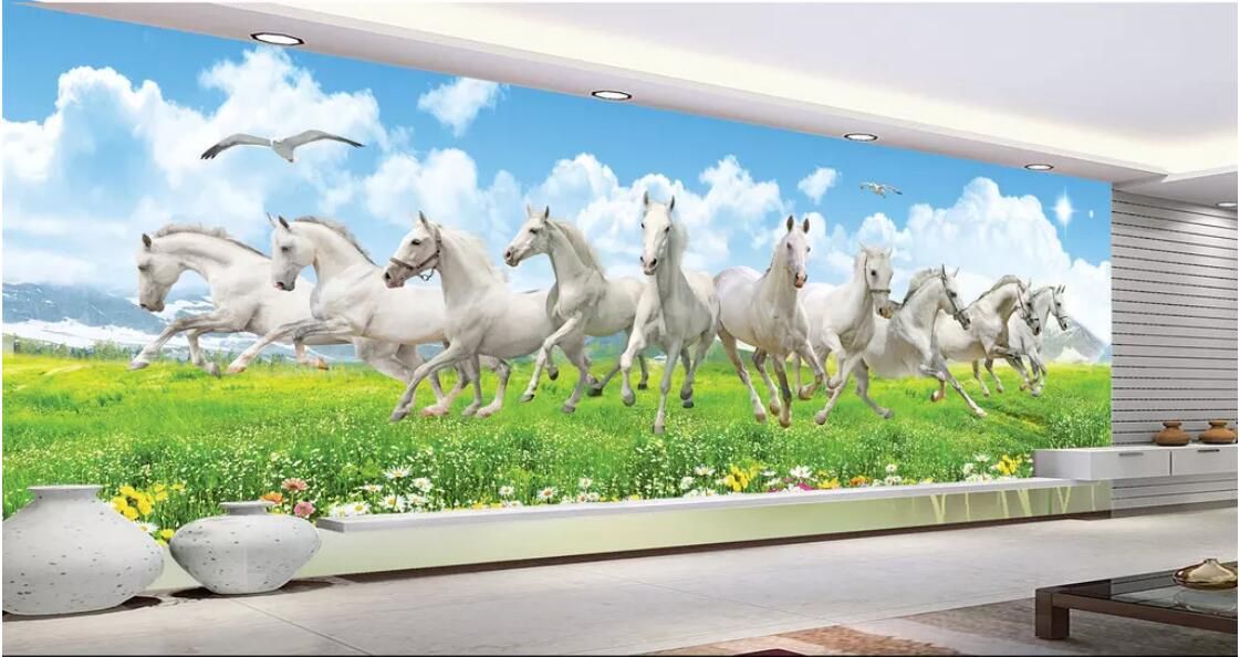 3d room wallpaper custom photo non-woven mural Horse to success huge HD  horse living room