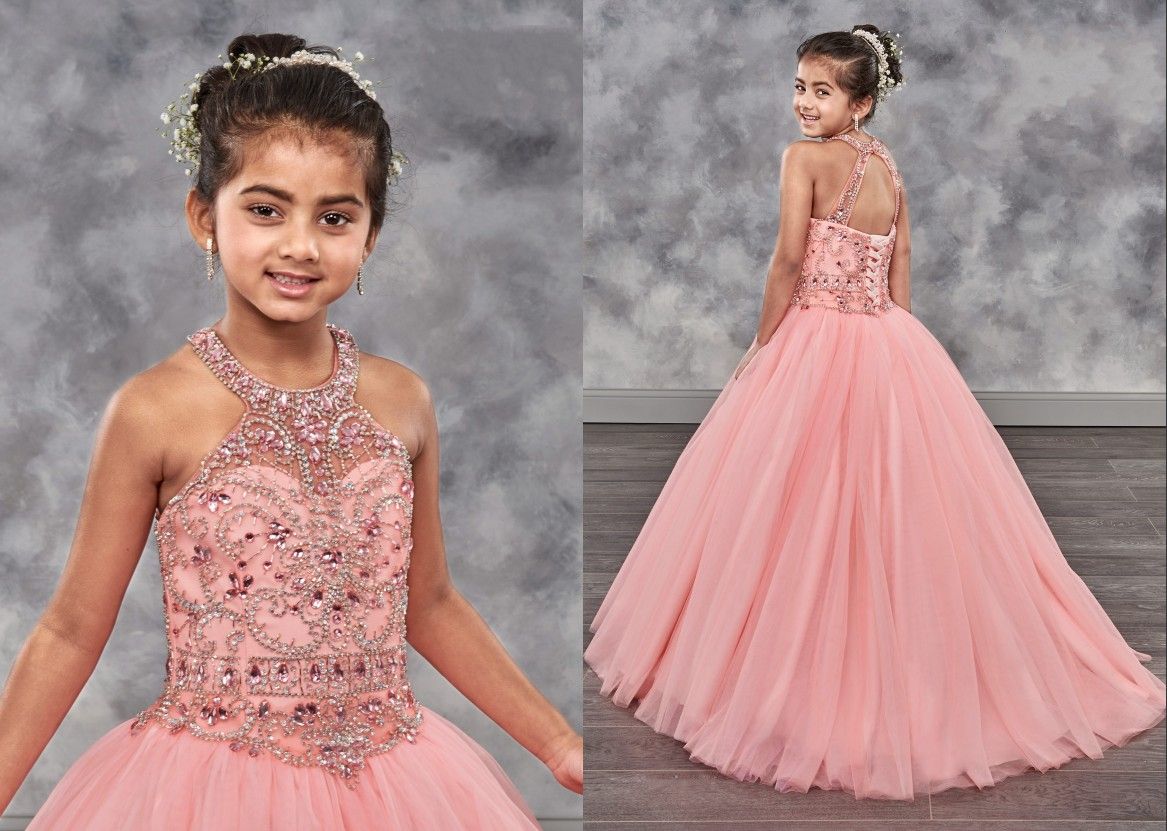 coral toddler flower girl dresses