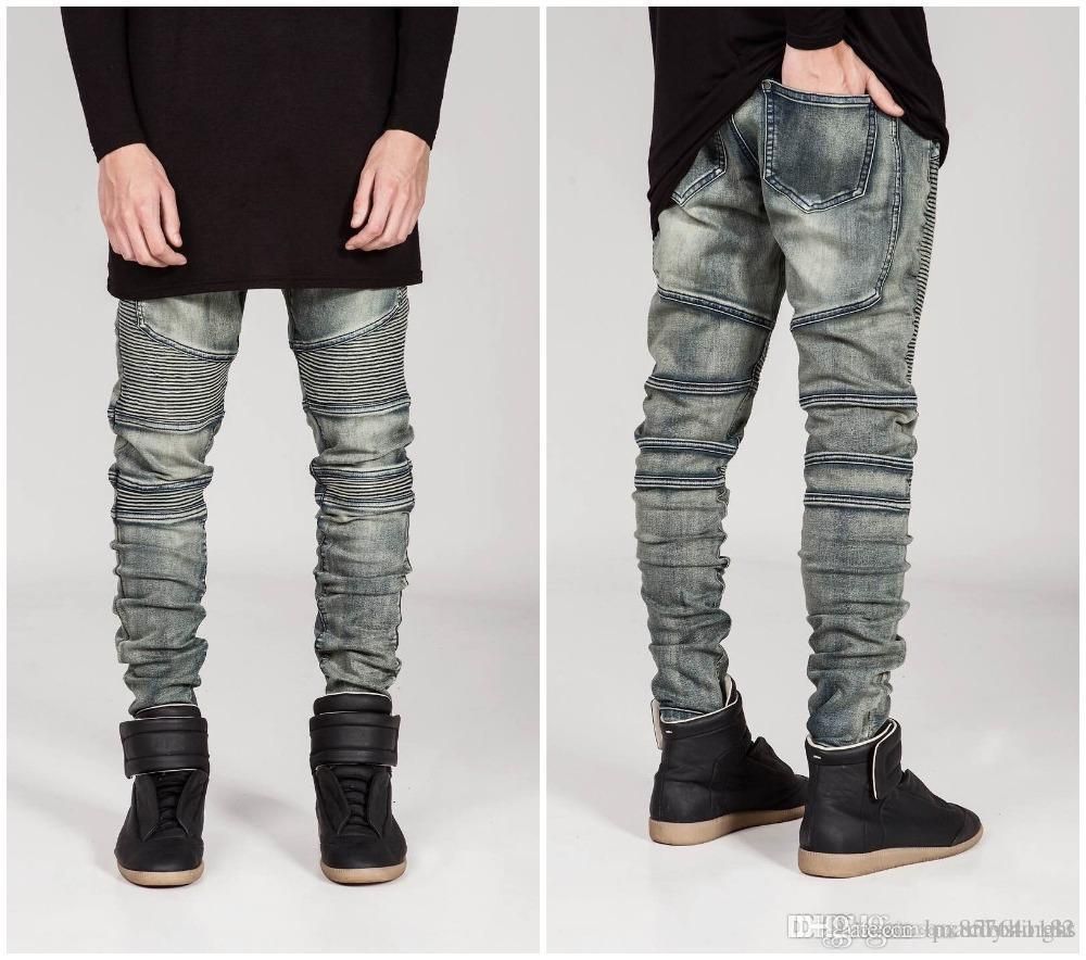 yellow biker jeans