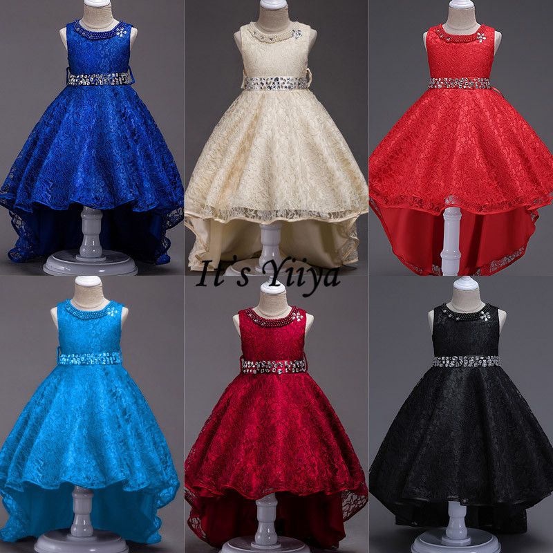 blue and silver flower girl dresses