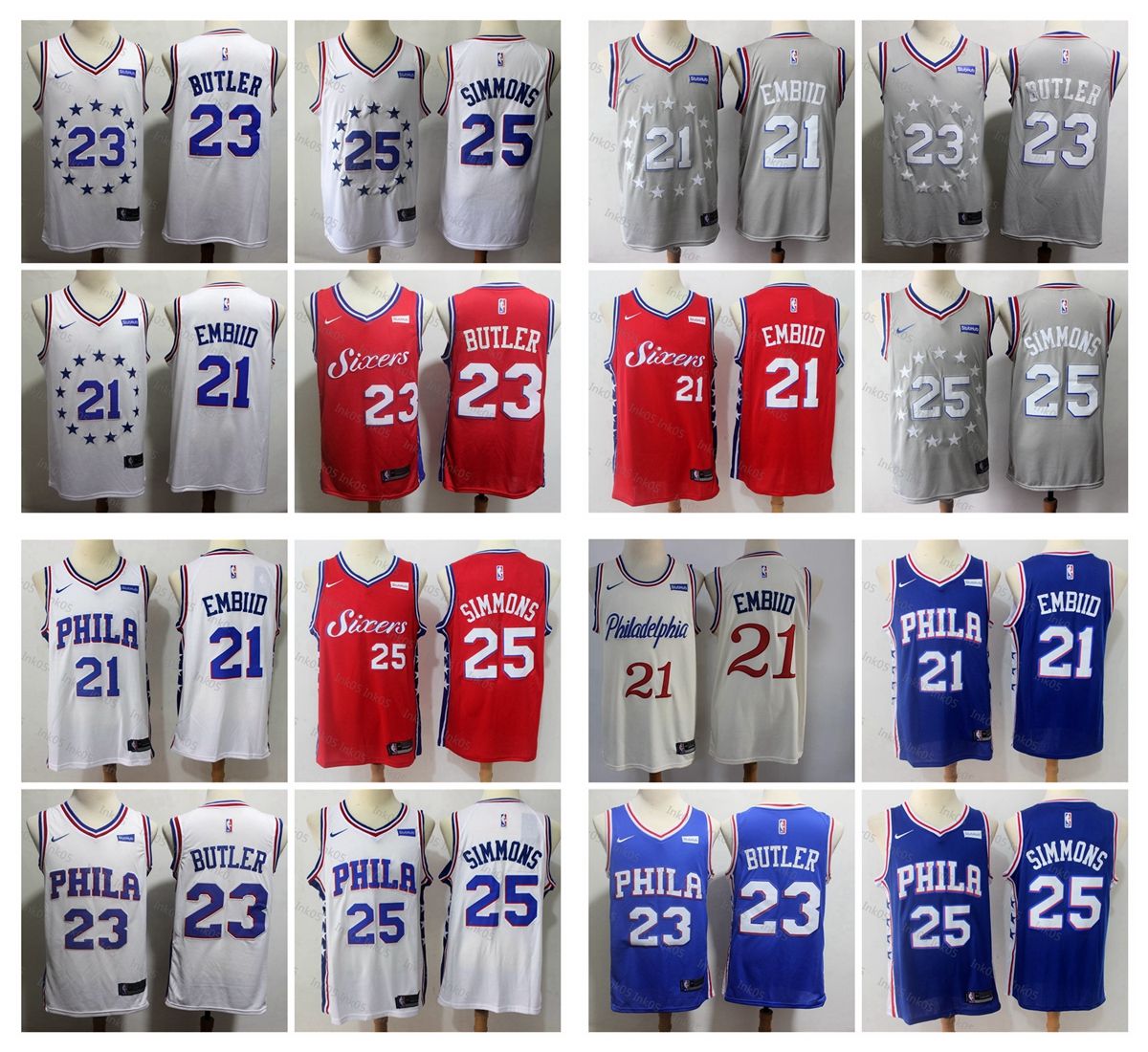 gray sixers jersey