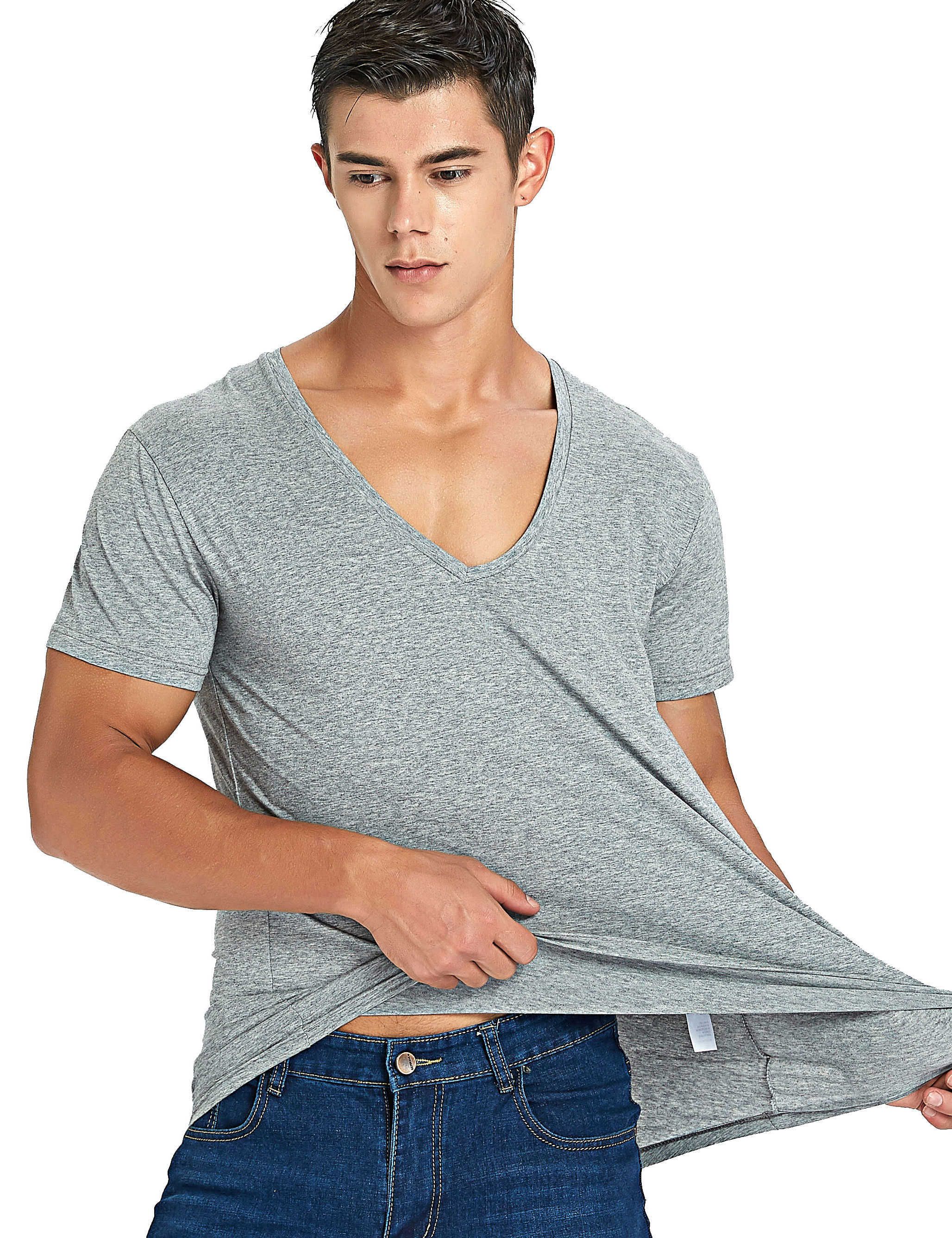 T shirt uomo scollo profondo Clearance