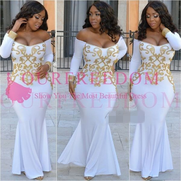 2019 Nigern Style White Prom Dresses 