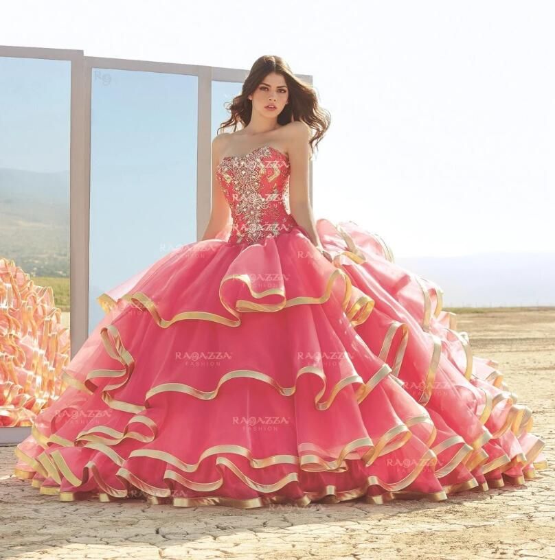 Compre 2020 Sweetheart Water Melon Ball Ball Vestido Quinceanera Vestidos  Con Cuentas Faldas Escalonadas Lace Up Piso Longitud Vestido De Festa Lujo  Dulce 15 Vestido A 169,78 € Del Faiokaver | Es.Dhgate.Com