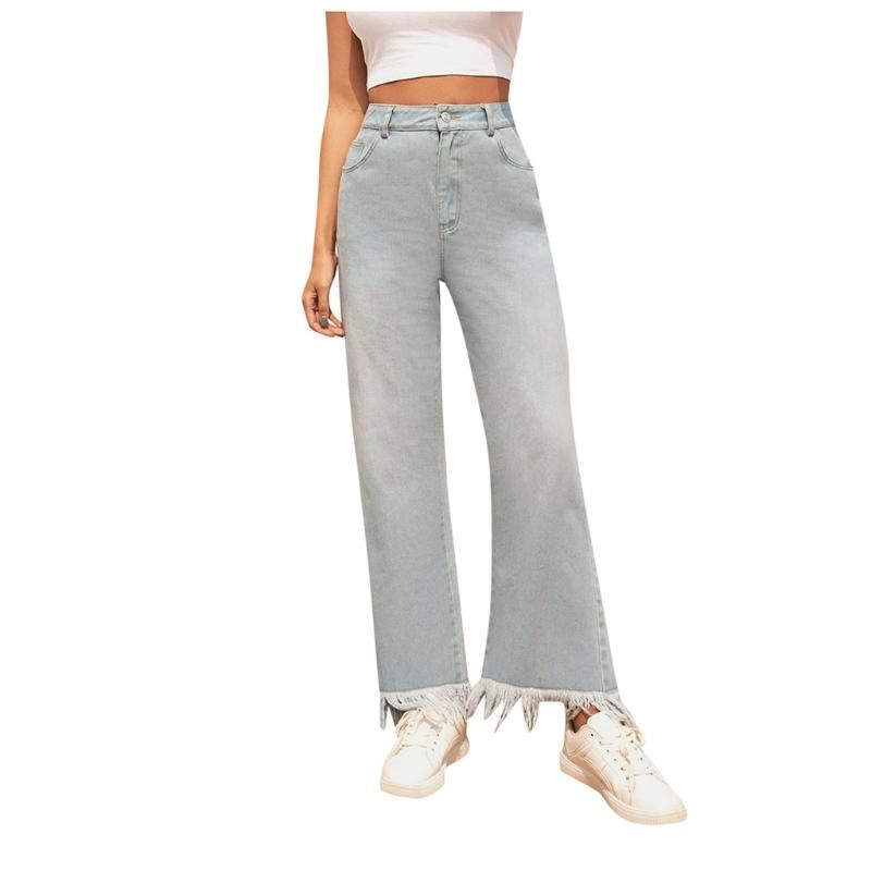 Compra Jeans De Mujer Estilo Juvenil Recto Para Mujeres Ropa High Hearted  Boyfriend 2021 Primavera Moda Harem Pantalones Zipper Azul Barato | Entrega  Rápida Y Calidad | Es.Dhgate
