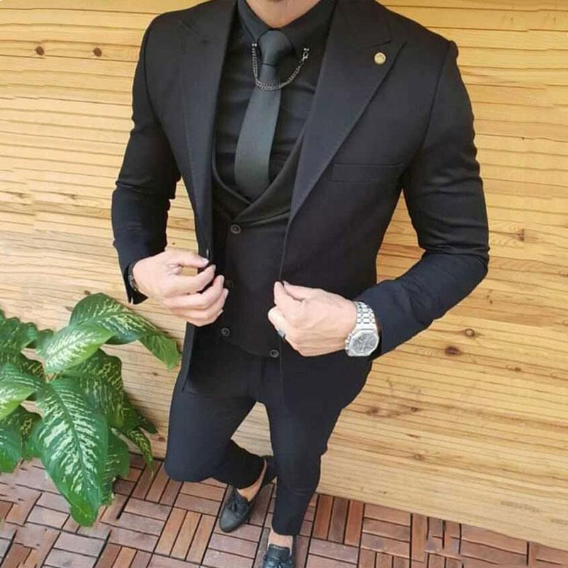Black Men Suits For Wedding Groom Wedding Tuxedos