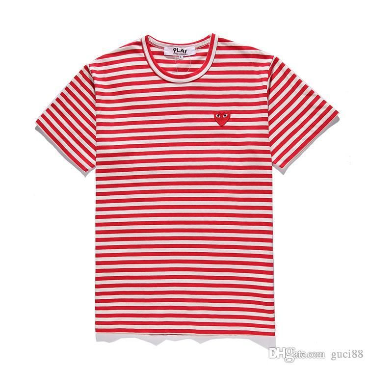 cdg red striped shirt