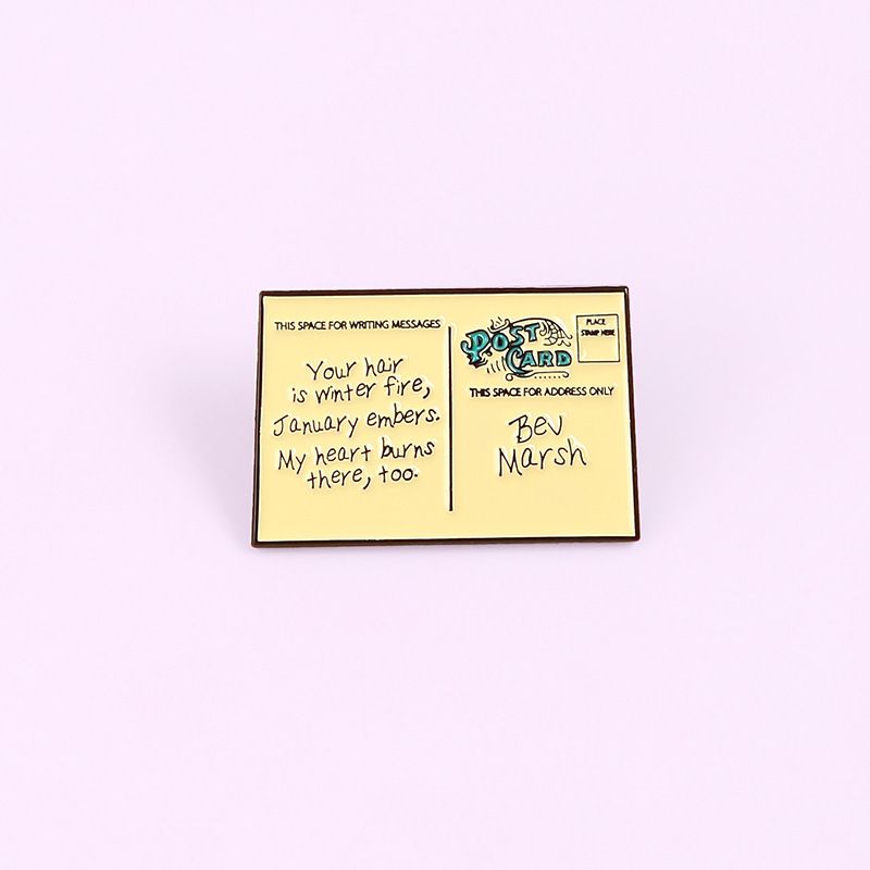Personality post card Brooches Your hair is winter fire,January embers... Enamel Pin Clothes Bag Pin Personality post card Brooches Your hair is winter fire,January embers... Enamel Pin Clothes Bag Pin