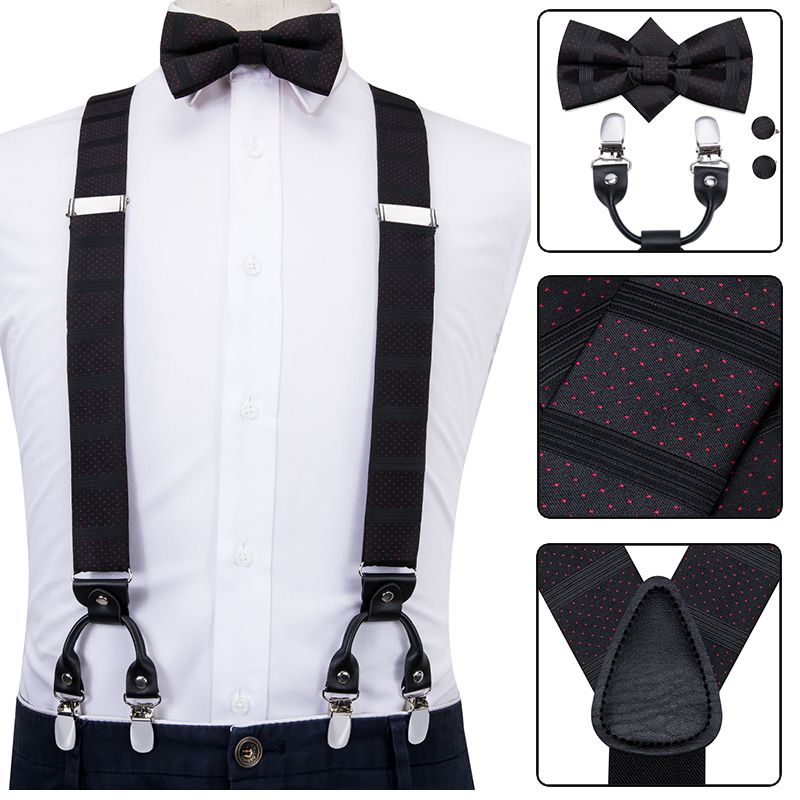 Yellow Suspender Clip on Bow-Tie Matching Set for Adults Men Women