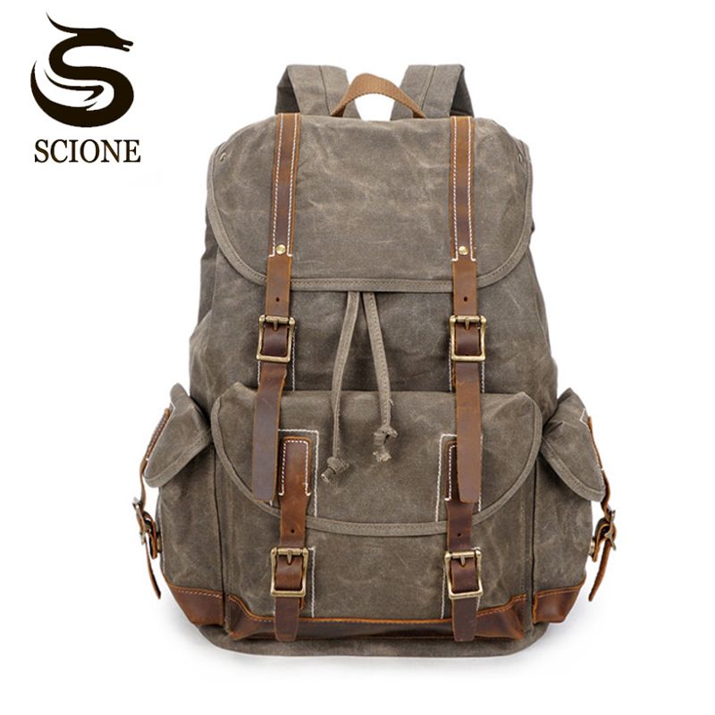 mens waxed canvas backpack