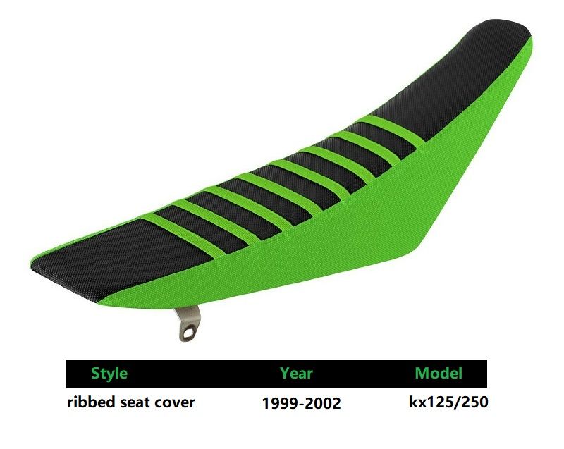 New Kawasaki Black and White Ribbed Seat cover KX125 KX250 2002 New Kawasaki Black and White Ribbed Seat cover KX125 KX250 2002