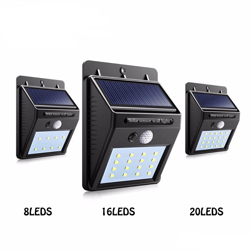 compre energia solar led luz solar lampara led de pared para exteriores lampara solar con sensor de movimiento pir bombilla de seguridad nocturna