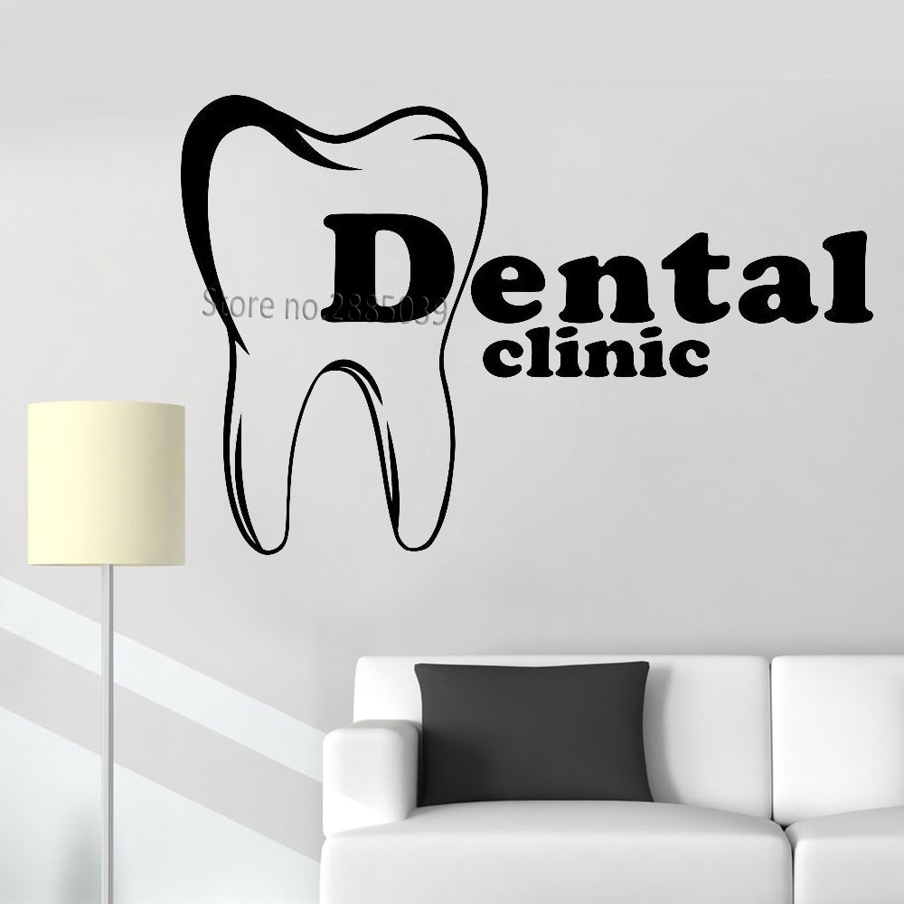 New Style Dental Clinic Logo Wall Stickers Vinyl Dental Care Teeth