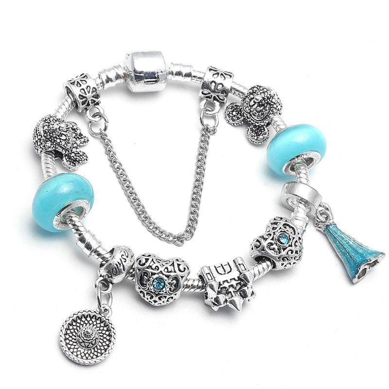 Wrist Decoration Dropshippng Adorable Kitty Charm Bracelet Along with Pink Angel Girl Beads Fine Bracelet for Ladies Kids Fashion Jewelry Present