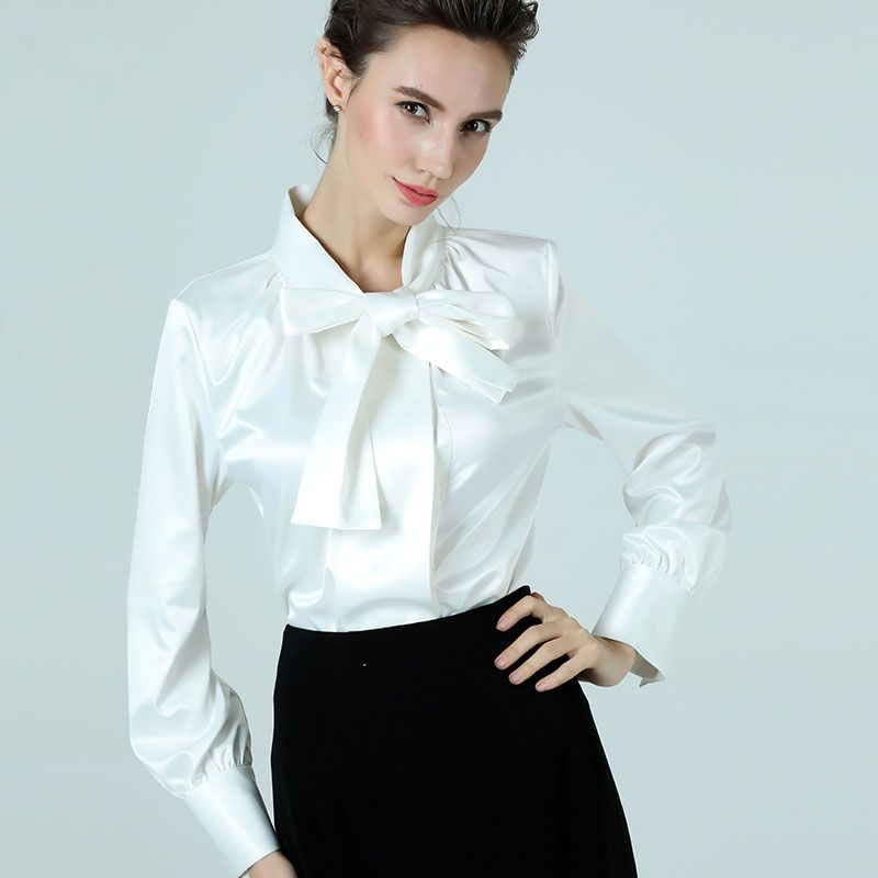 white satin shirts for ladies