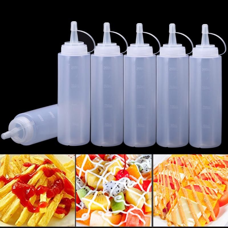 2020 Transparent Ketchup Dispenser 8oz/240ml Kitchen Plastic Squeeze