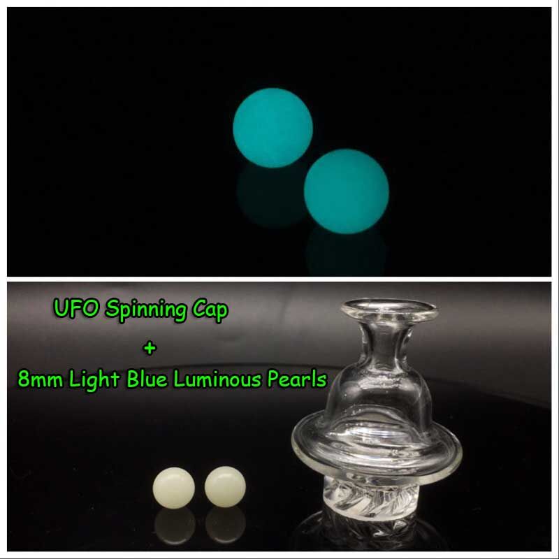 UFO Cap + 8mm Light Blue Pearls