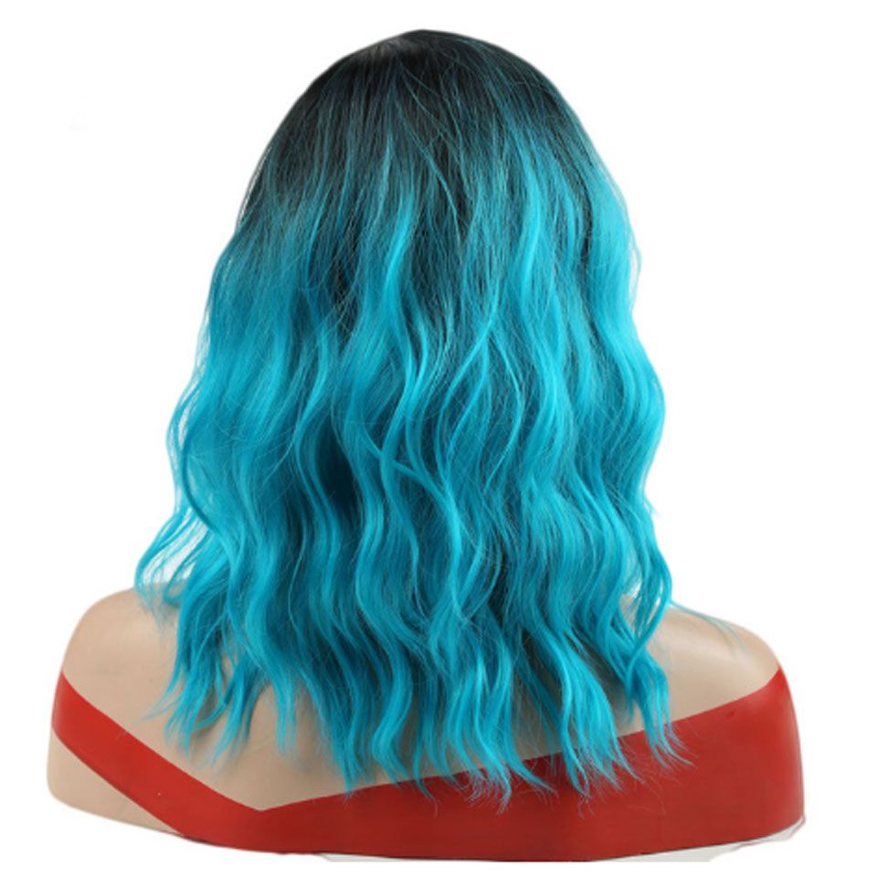 14 Synthetic Ombre Red Blue Pink Wigs Heat Resiatant Short Water
