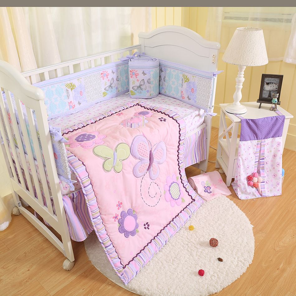 baby girl butterfly crib bedding