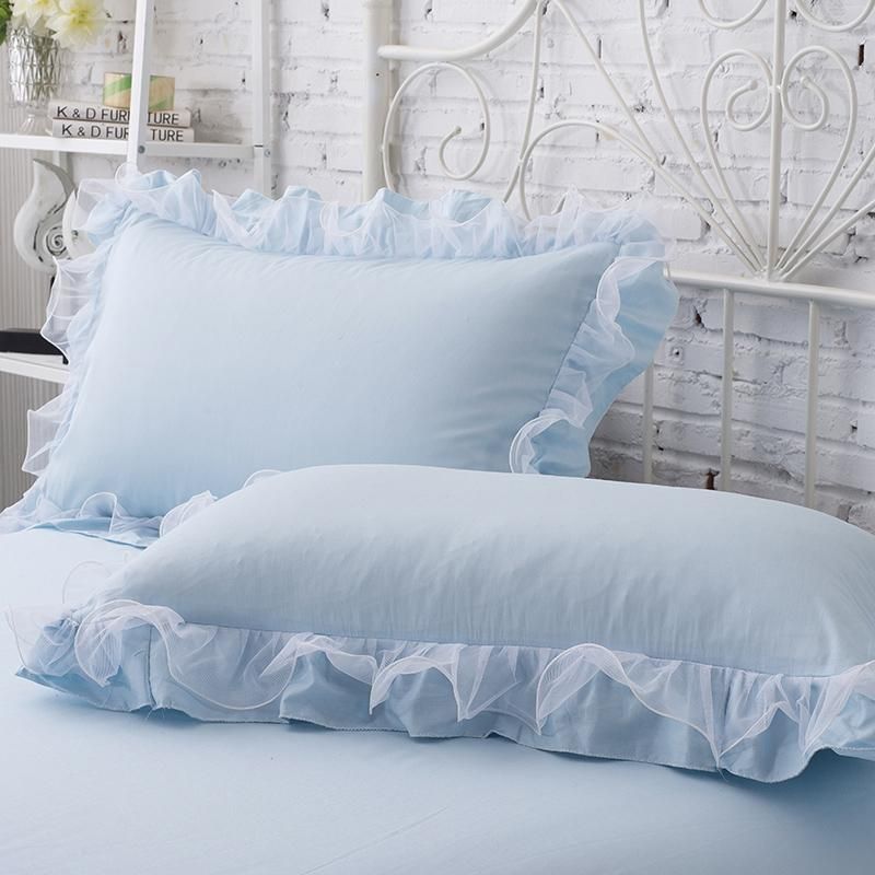 Princess Lace Pillowcase Polyester Lotus Leaf Girls Room