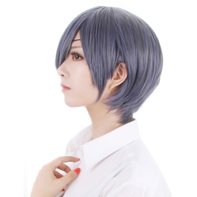 Black Butler Ciel Anime Phantomhive Short Dark Blue Mixed Grey Cosplay Men/'s Wig