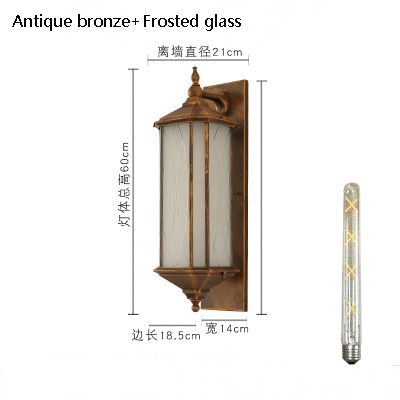 Antik brons + frostat glas