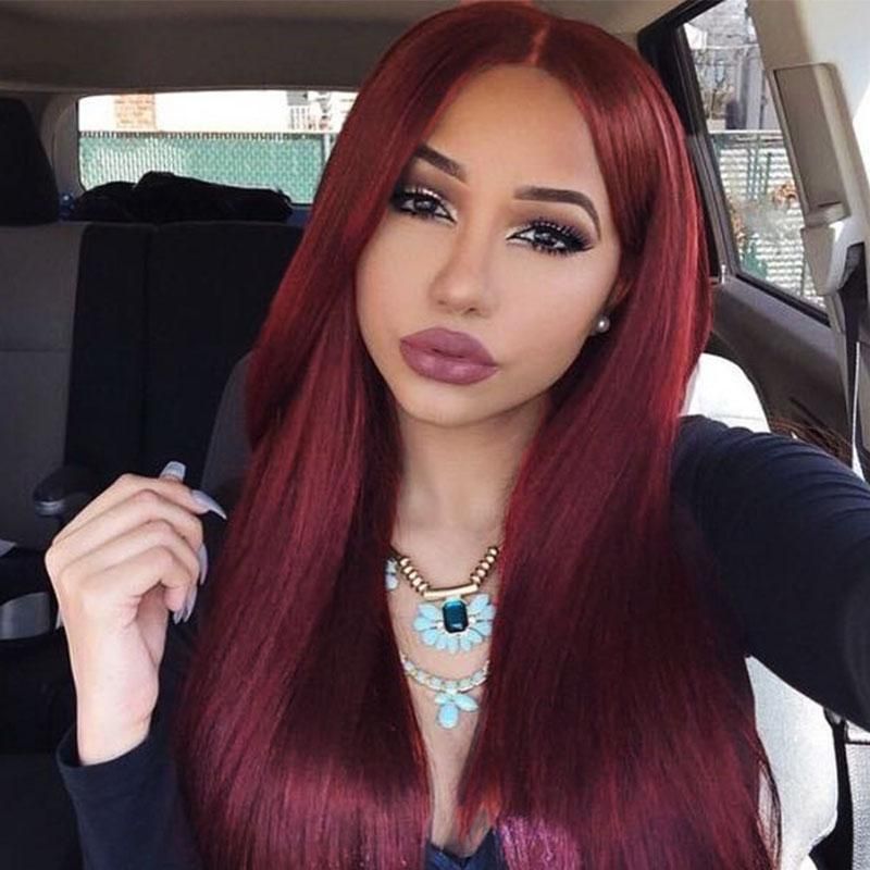 24 Inches New Women Cosplay Wig Long Straight Hair Wigs Sexy Ombre