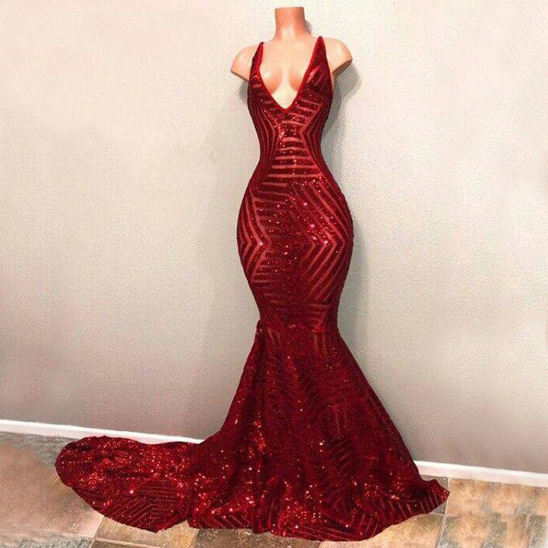 red reception dress