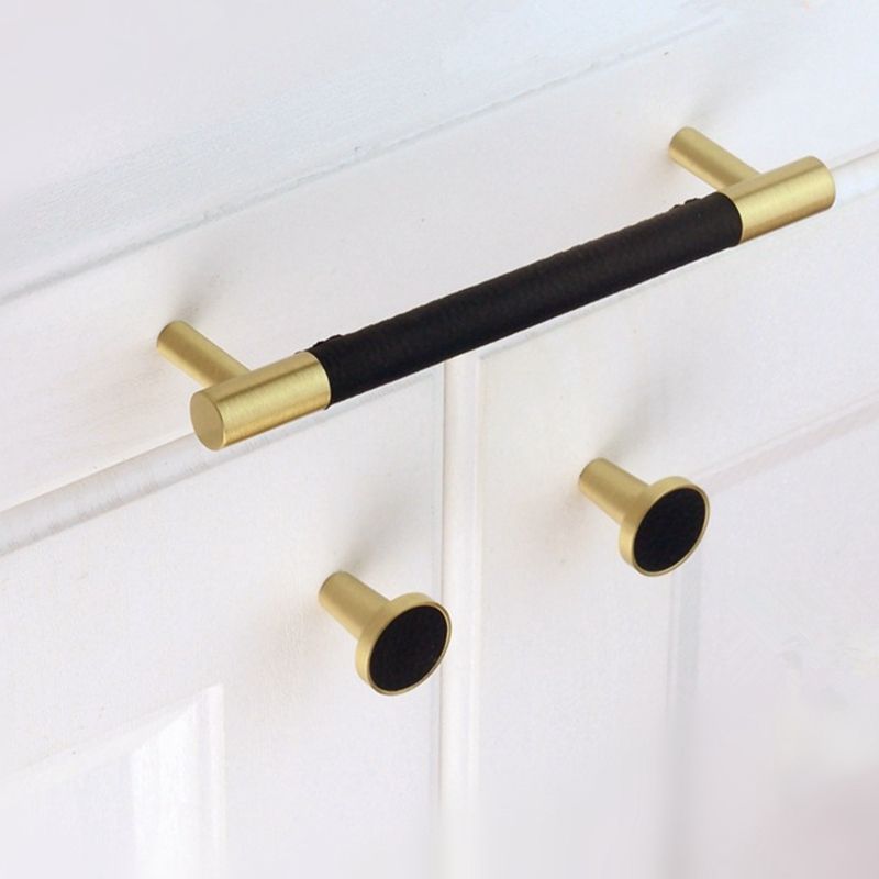 2020 Modern Brass Gold Tbar Cabinet Kitchen Knobs And Pulls Black