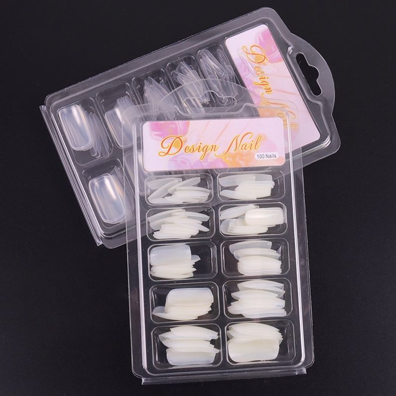 /Box Natural Transparent French False Nails Half Sticker Fake Nail
