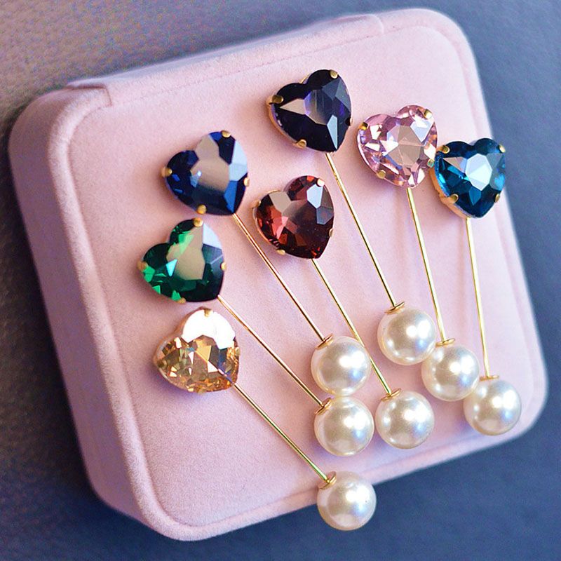 2020 Fashion Colorful Rhinestone Simple Heart Brooch Vintage Brooch Fashion Hijab Pins And Brooches Clothes For Women Gift Br8247 From Haihuanghe 24 12 Dhgate Com