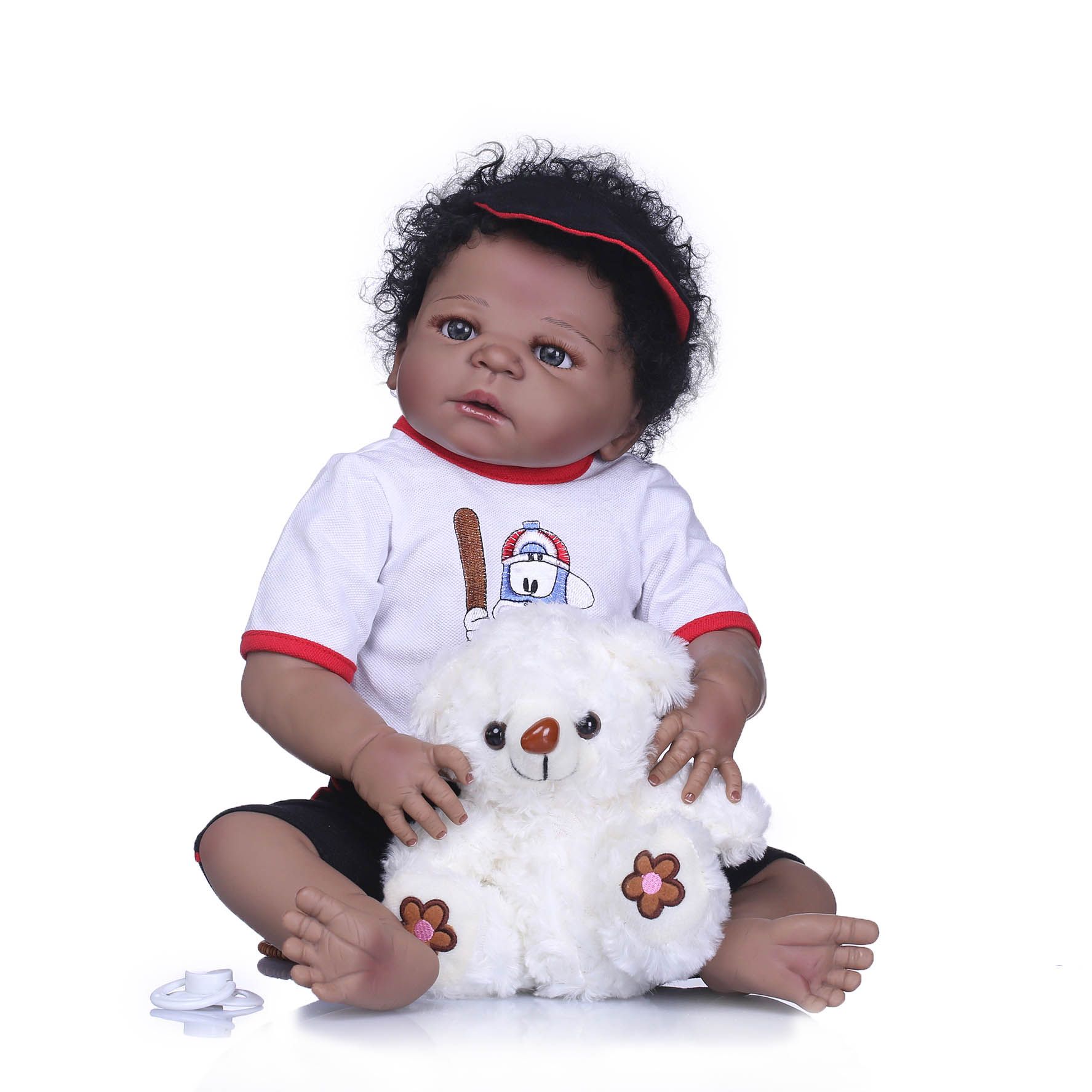 23inch Brand New Handmade Full Body Soft Silicone Vinyl Newborn Baby Black Doll 57cm Lifelike Waterproof American Boy Reborn Doll Toys Gif Girls As Dolls Dresses Baby Doll From Krismile93 85 43