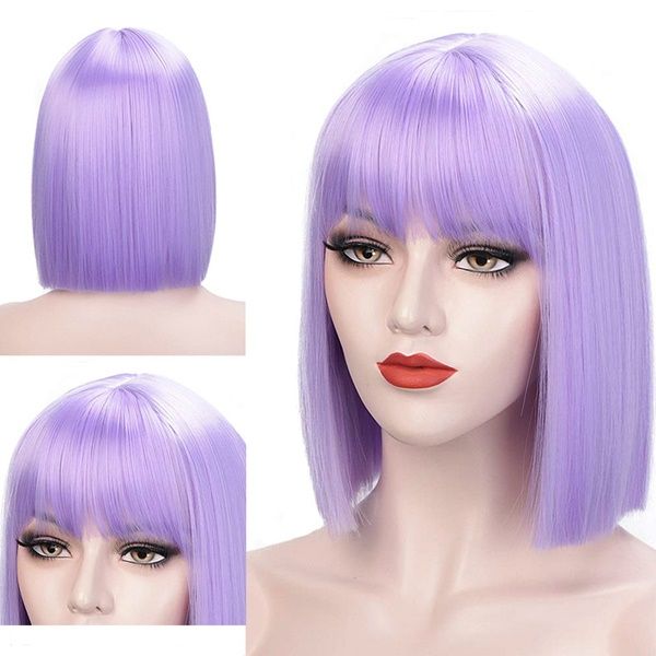 Buy Black Short Bob Wig For Girl Daily Wear Synthetic Wig New Style Natural  Supple Summer