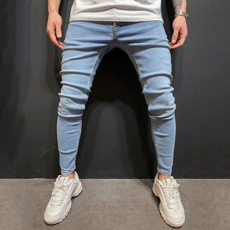 Pantalones Vaqueros Para Hombre Skinny 2021 Súper Hombres Rasgado De De 25,68 € |