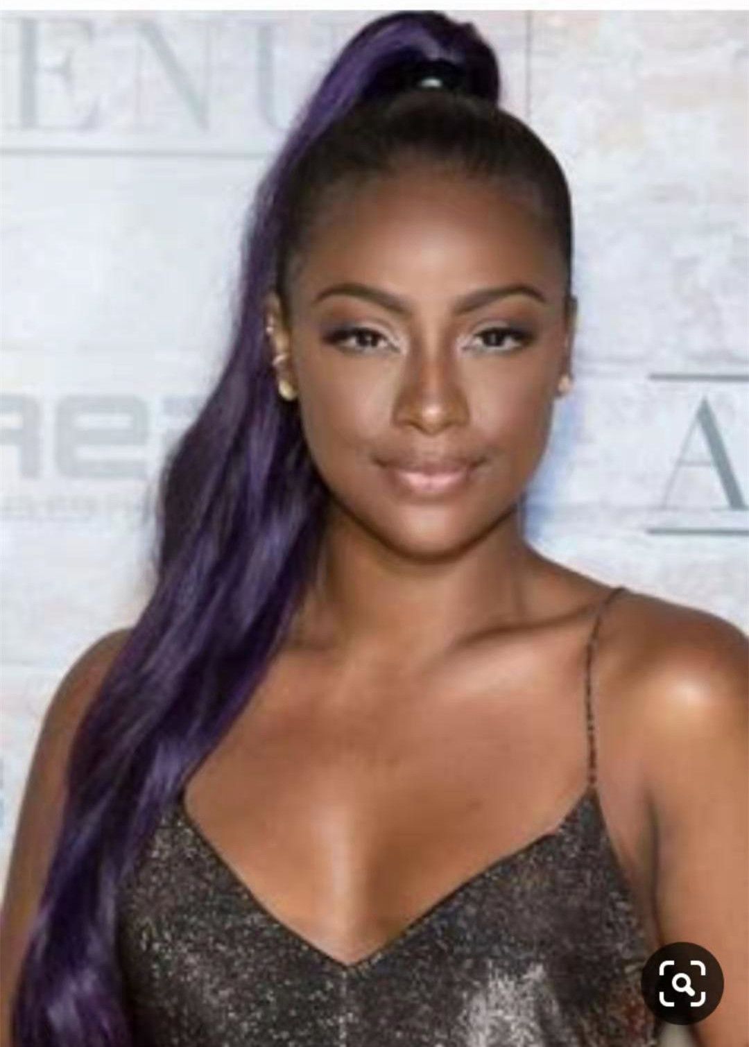 Custom Colorful Wavy Ponytail Hairpiece Purple Virgin Human Hair