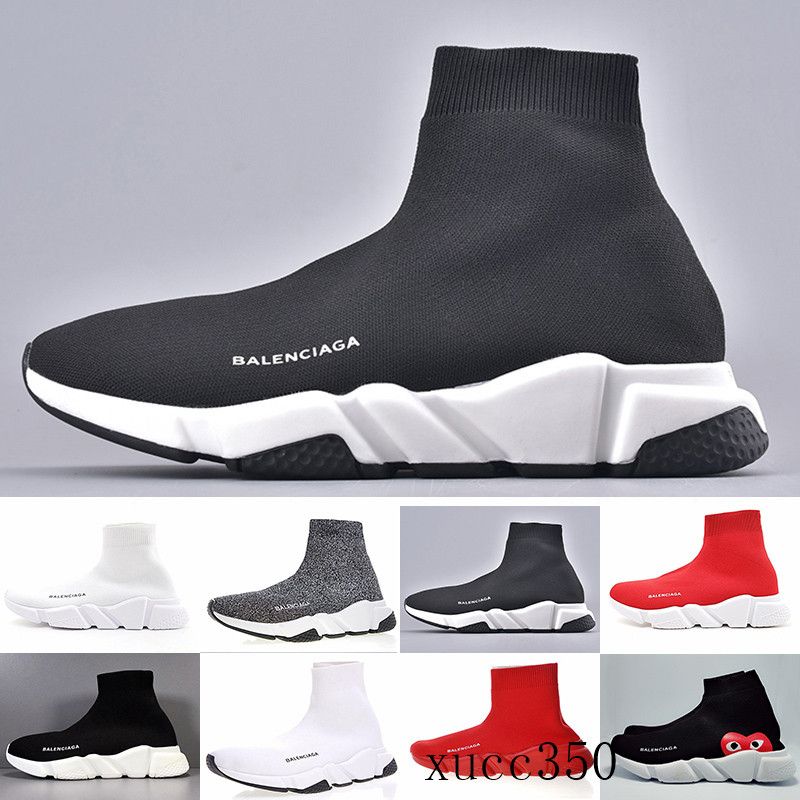 Compre Balenciaga 2019 Diseñadores Hombres Mujeres Speed \u200b\u200bTrainer Calcetín  Zapatos De Purpurina Roja Para Hombre Blancas Negras De Moda Planas Del  Tamaño De Formadores Runner 36 45 DY 6M A 68,25 €