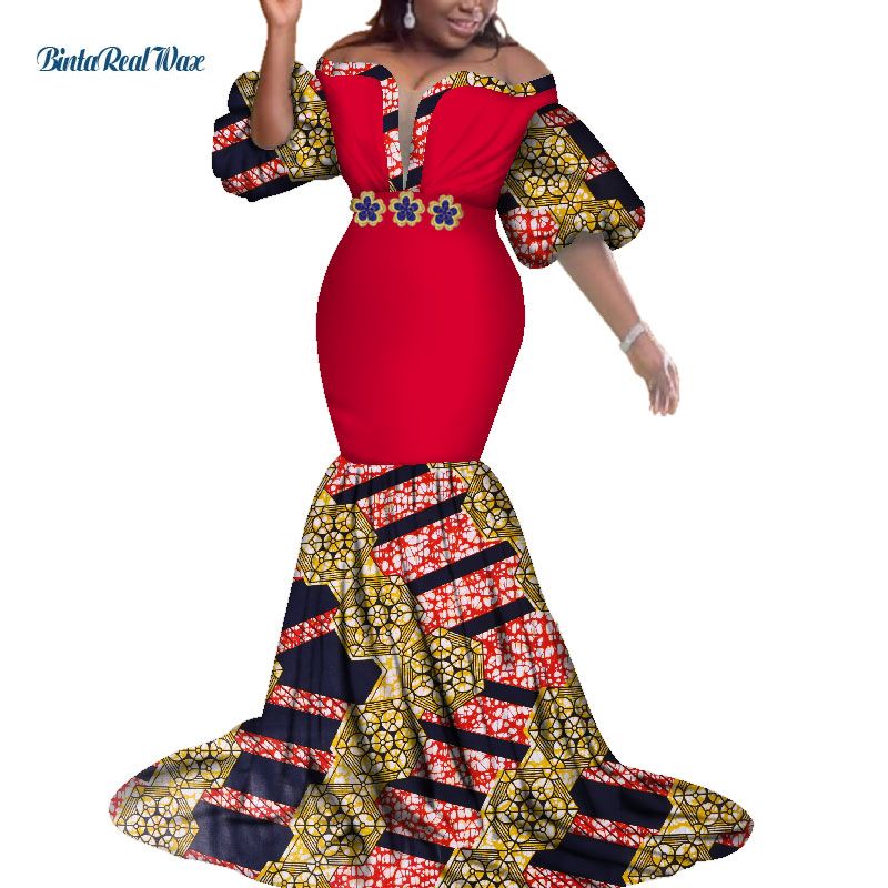 Compra Vestidos De Impresión Africana Para Mujeres Bazin Riche Ropa Africana  Apliques Largo Sirena Vestido De Noche Dashiki Ropa Africana WY3623 Barato  | Entrega Rápida Y Calidad | Es.Dhgate