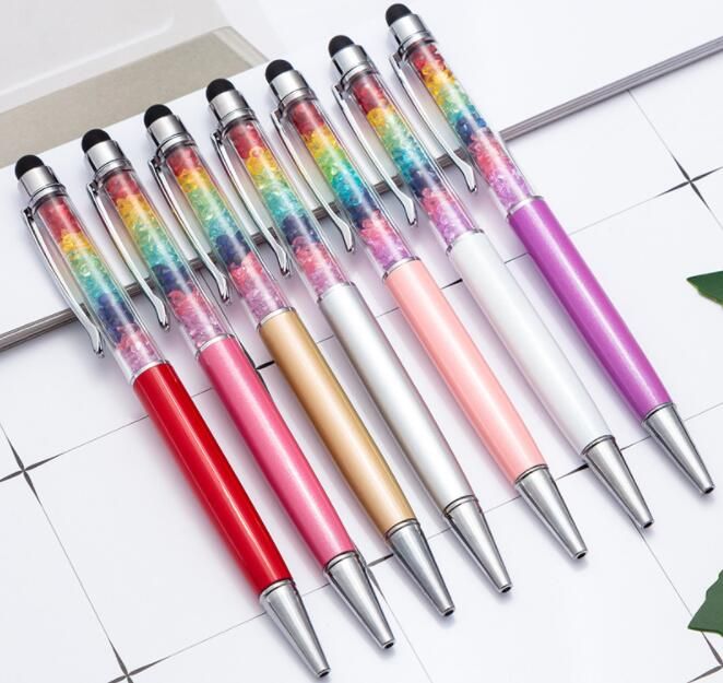 Compre Cristal De Colores Boligrafo Moda Stylus Creativo Para Escribir Papeleria Oficina Escuela Pluma Boligrafo Negro Azul Suministros Gb14 A 30 44 Del Yuanjiu168 Dhgate Com