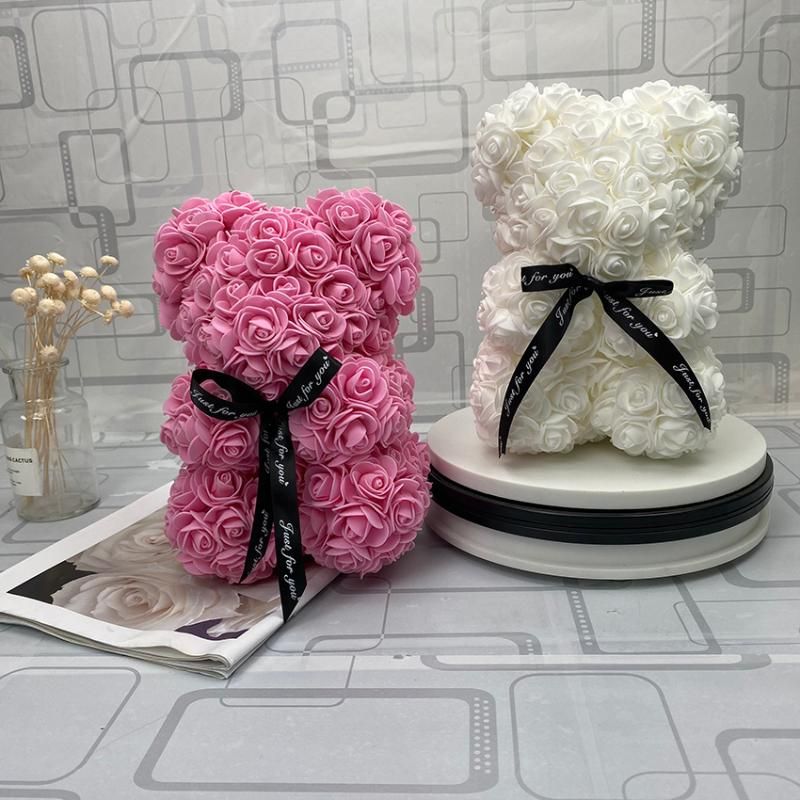 artificial flower teddy bear