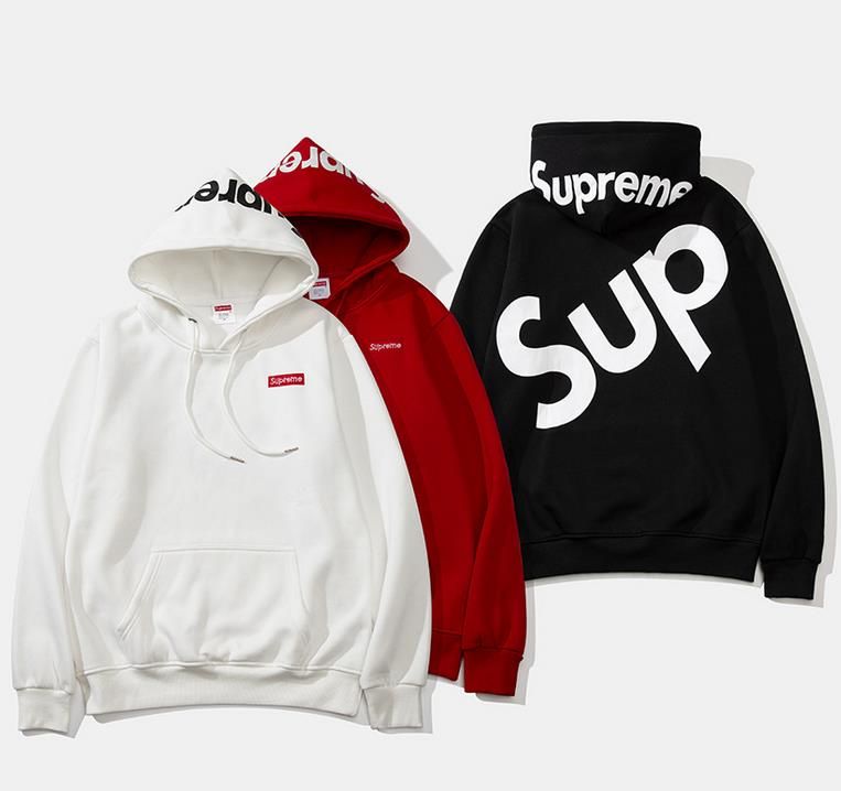 White and red designer hoodie Clearance