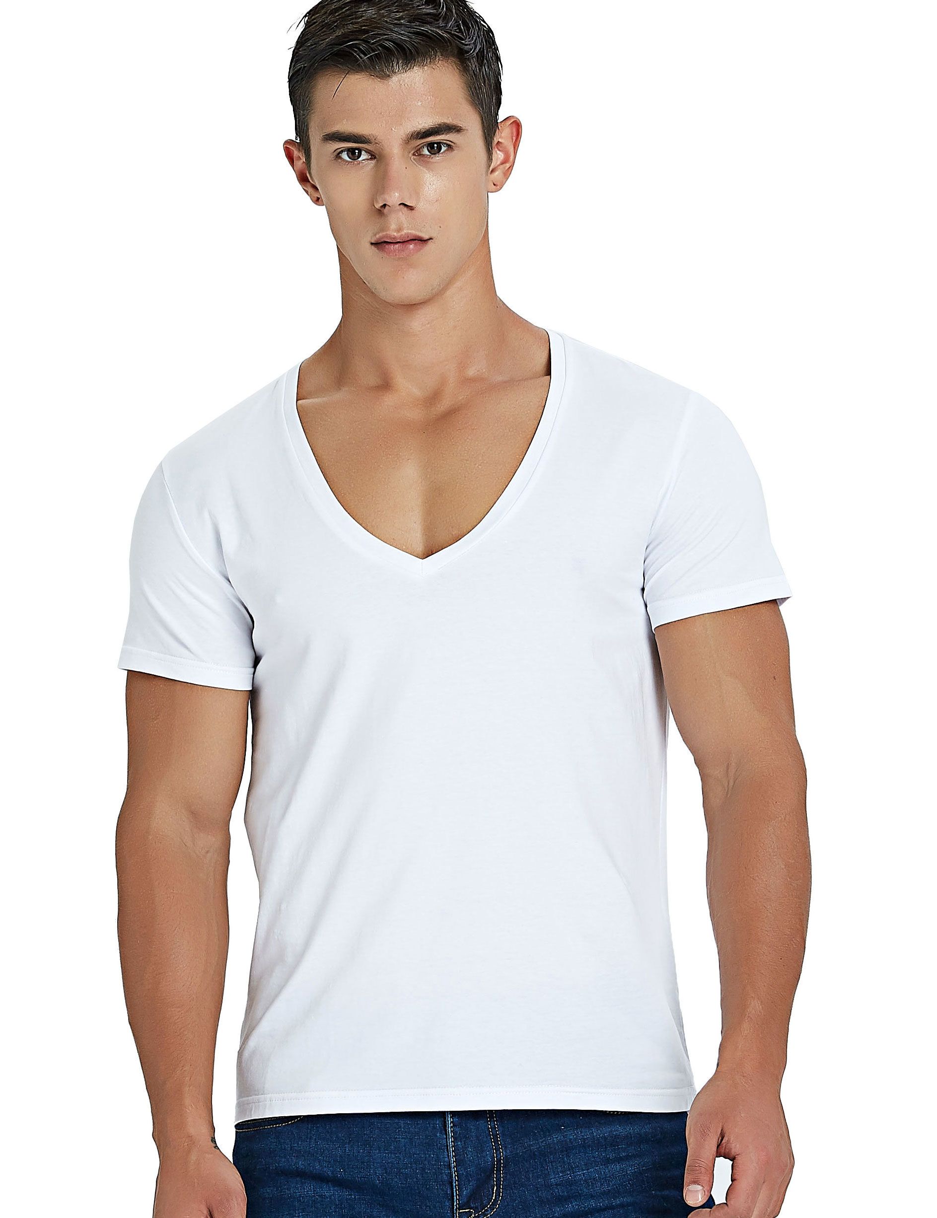 low cut t shirt mens