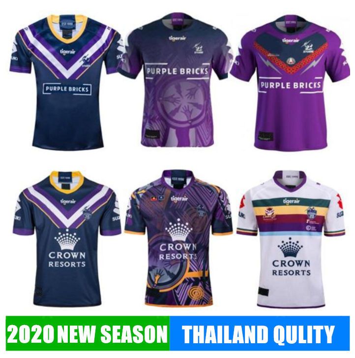 NEW 2020-2021 Melbourne Storm Home Rugby Jersey Short Sleeve Adult Men's Shirt 