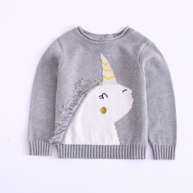 Girls Fashion BF Style Loose Color Block Knitted Sweater Round Neckline Sweatershirt