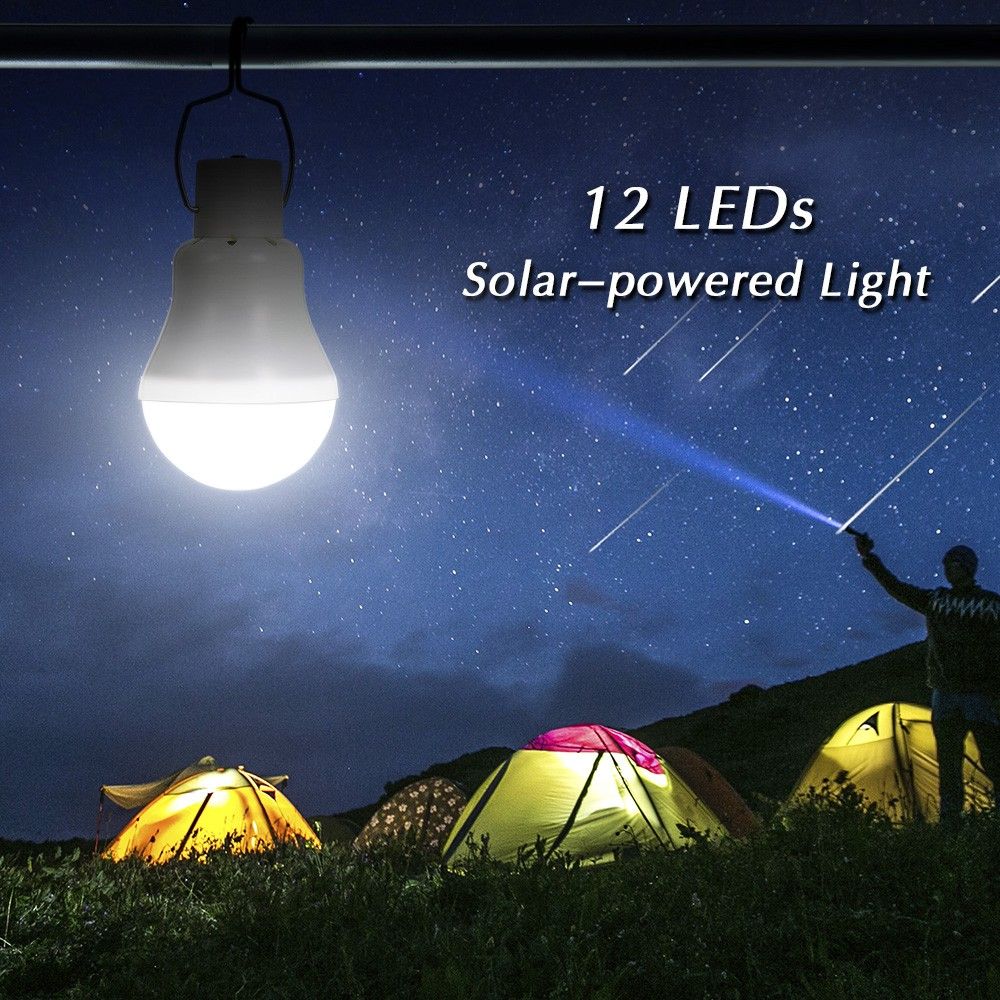 2020 Portable Solar LED Bulb Light Camping Lamp Lights With Solar Panel