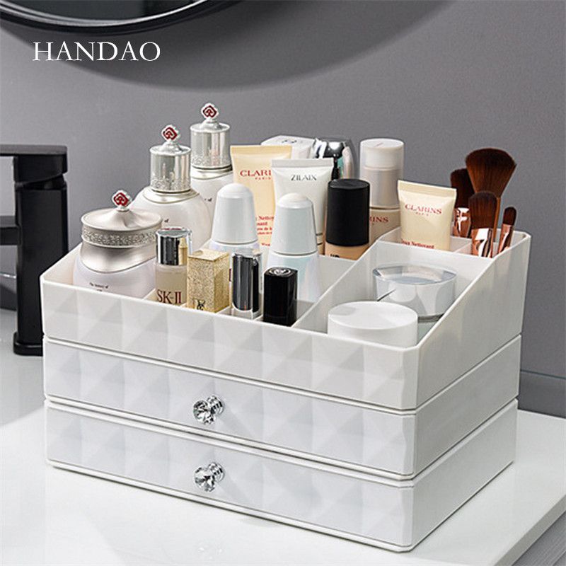 2020 New Bathroom Desktop Makeup Organizer Drawer Plastic Storage