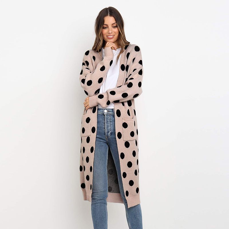 polka dot cardigan sweater