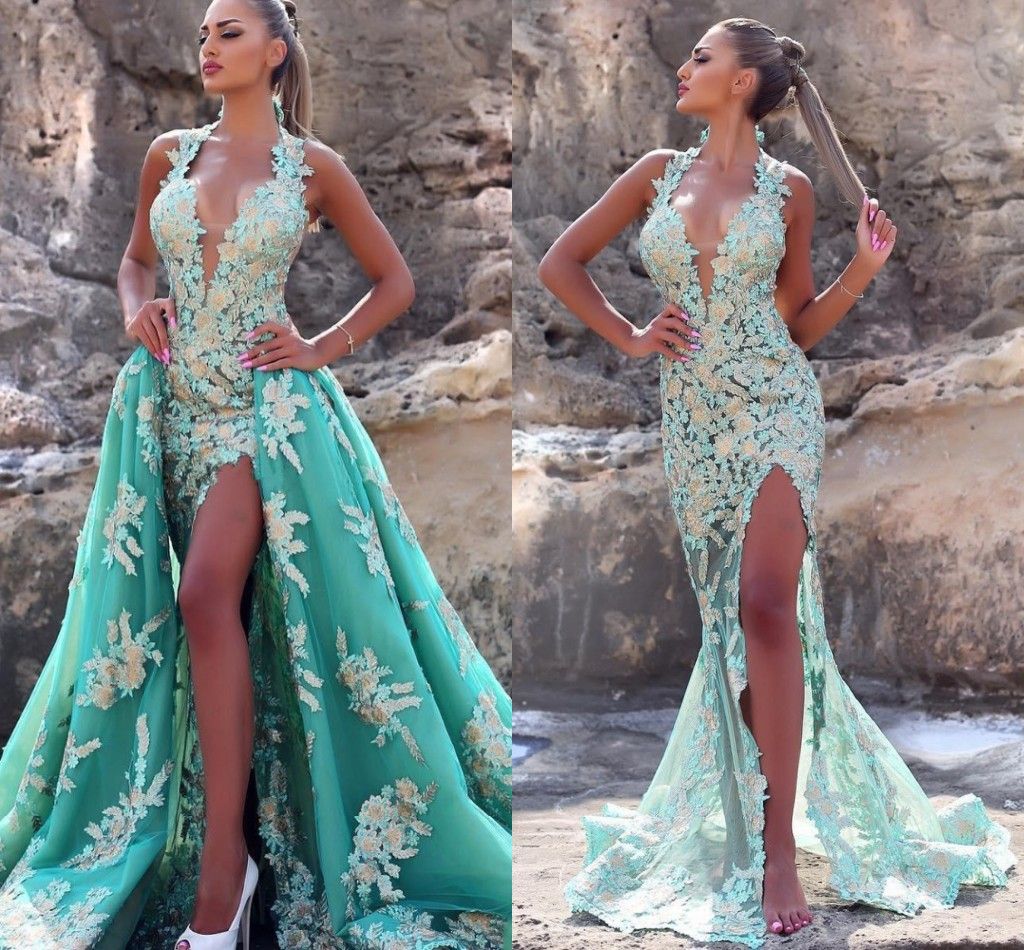 Mint Green Mermaid Prom Dresses With ...