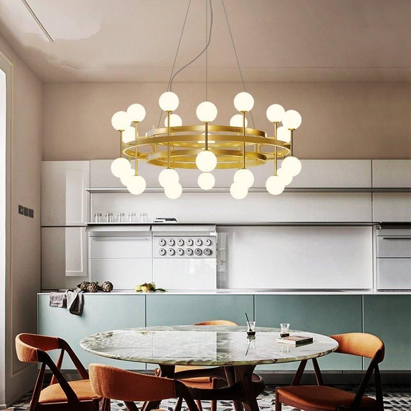 Ceiling Lamp Post Modern Pendant Lights Nordic Creative Bedroom Living Room Pendant Lamp Gold Restaurant Glass Ball Molecular Ceiling Pendant Pendant
