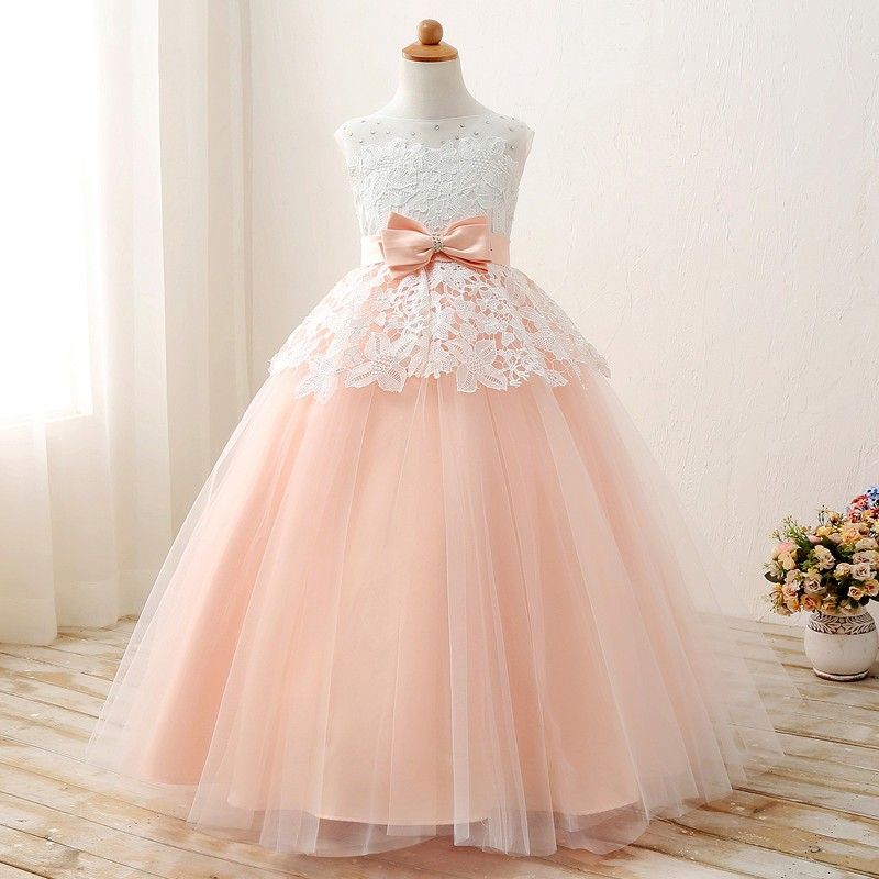 girls blush flower girl dress